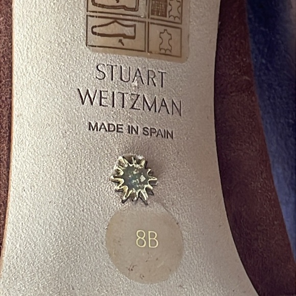 SOLD - New Stuart Weitzman Flareland Suede Over The Knee Boots Tan Sz 8 - Picture 10 of 14